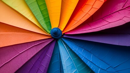 Fototapeta premium Rainbow Umbrella Close Up Colorful Pattern Abstract Background