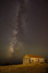 Milkyway behind abandoned house, Portugal