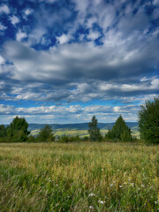 The landscape of Carpathian Mountains in the cloudy weather. Perfect weather condition in the summer season