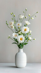 White Flowers in a White Vase