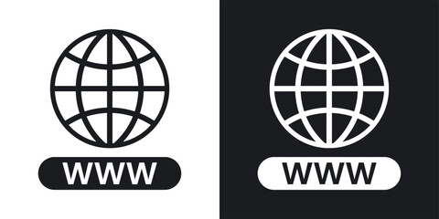 Website globe solid vector icon pack