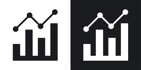 Chart solid vector icon pack