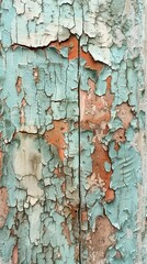 Obraz premium Distressed textures with cracks and peeling paint, rugged and aged, Urban, Cool tones, Photograph, Weathered beauty