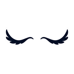 Eyelashes icon vector. Closed eyes illustration sign. Makeup symbol or logo.