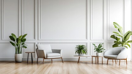Fototapeta premium A stylish living room with minimalist furniture