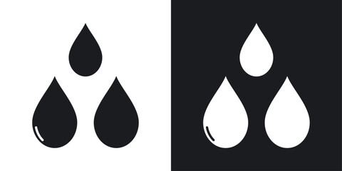 Raindrops solid vector icon pack