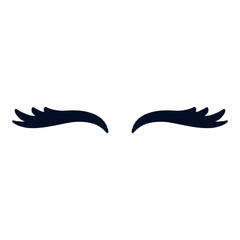 Eyelashes icon vector. Closed eyes illustration sign. Makeup symbol or logo.