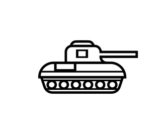 tank black outline on white background