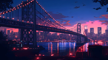 Obraz premium Bridge pixel art