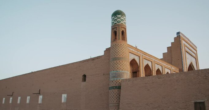 Khiva Uzbekistan Fortress Ichan Kala Minaret on the madrasah Mohammed Rahim Khan 3