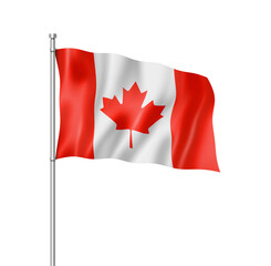 Canadian flag isolated on white