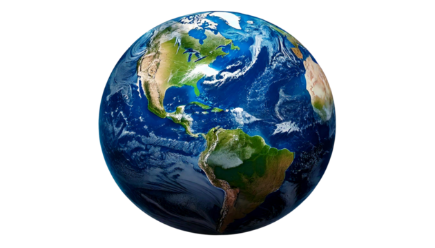 3D Earth A Celestial Sphere on a Pristine Canvas