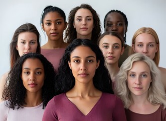 Fototapeta premium Diverse Group of Unidentifiable Individuals Standing Together - Concept of Anonymity and Unity.