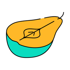 pear cut line icon vector. pear cut sign. isolated symbol illustration