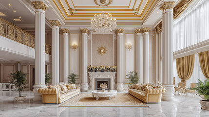 Naklejka premium interior of a luxury hotel, luxury hotel room, interior of room