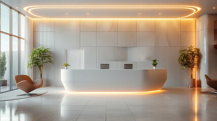 The elegance and functionality of a modern reception area.