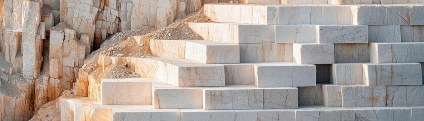 Quarry mine for limestone and granite extraction, involving controlled blasting, mine, stone quarry