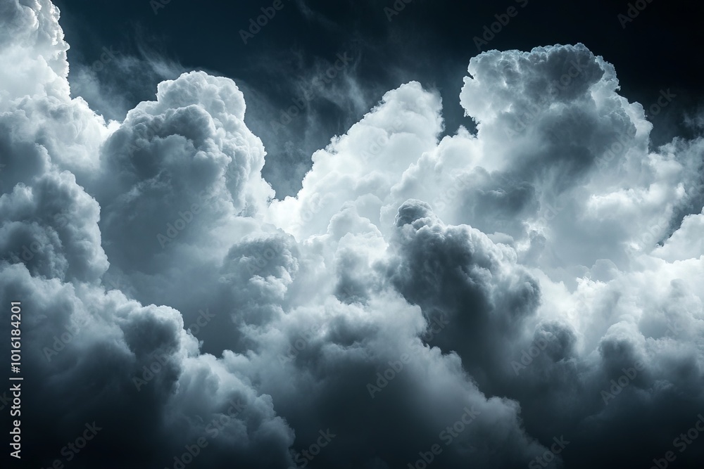 Poster majestic clouds creating a sense of grandeur and ethereal beauty, inviting a reflection on the vastn