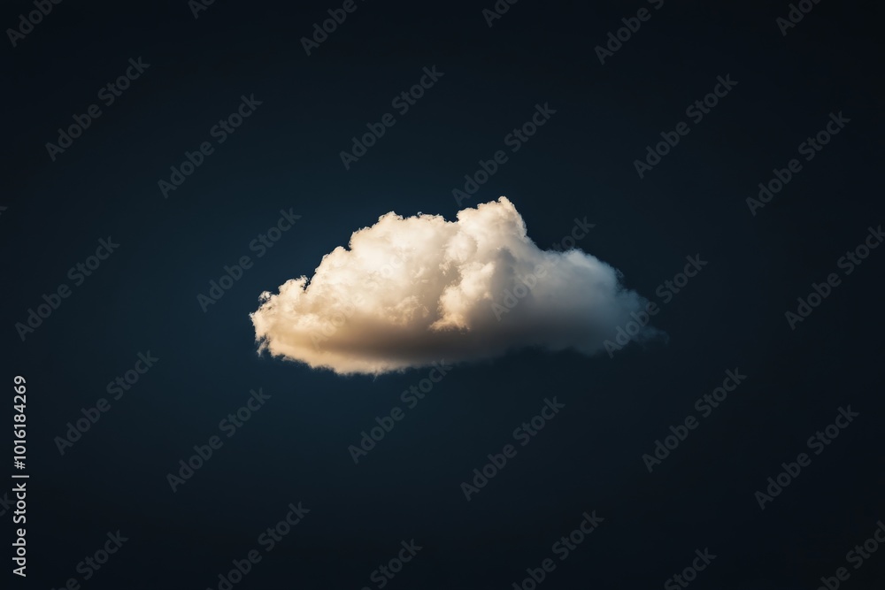 Aufkleber a soft white cloud is gently floating against the night sky, exuding calmness and tranquility, while