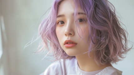 Fototapeta premium ヘアモデルの若い女性 ポートレート