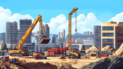 Construction Site pixel art