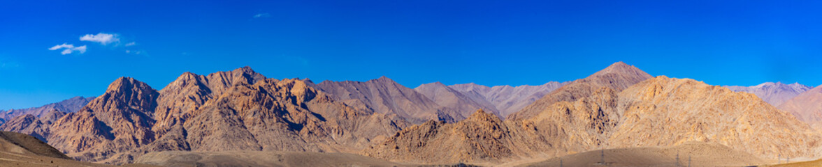 Panoramic view of Leh Ladakh surrounded by dry mountains 2024