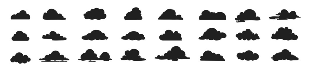 Set of clouds. Cloud icon. Cloud shapes design vector set. Design elements for the weather forecast, web interface or cloud storage applications.Weather concept