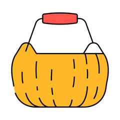 baby bucket pumpkin line icon vector. baby bucket pumpkin sign. isolated symbol illustration