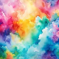 Colorful watercolor background, Wallpaper, Photo for post banner. Ai Generated
