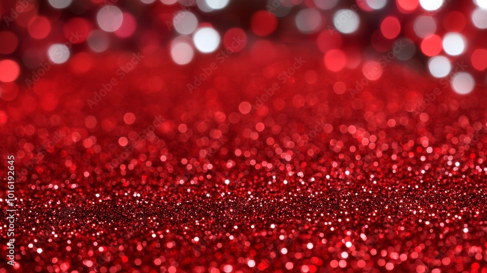 Canvas Prints Bright red glitter background with softly glowing stars, perfect for festive holiday designs with a blurred texture 