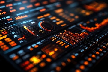 Obraz premium Financial Analytics Screen Display with Data Insights