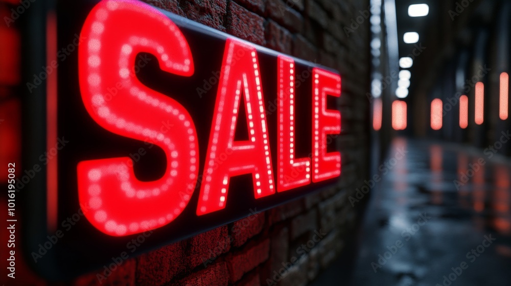 Poster dark cyber grid with glowing red sale text and floating tech gadgets for an edgy cyber monday theme