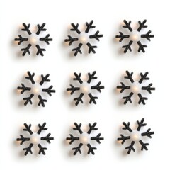 Fototapeta premium Festive Christmas lights shaped like tiny snowflakes glowing softly isolated on white background 