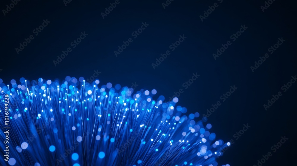 Poster futuristic new year background with wireframe fireworks and glowing stars on a sleek navy-to-cobalt 