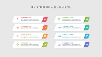 Modern Business Infographic Template Design with 8 Data Points