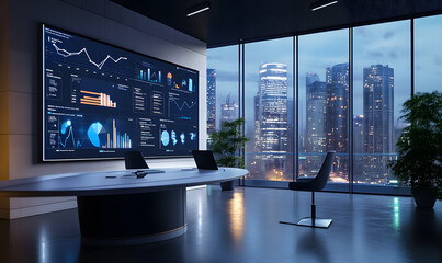 Futuristic Business Collaboration: AI-Driven Strategies, Augmented Reality Insights, Virtual Reality Simulations, and Holographic Financial Data for Smart Office Innovation