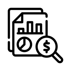 Icon Financial Report With Style Outline