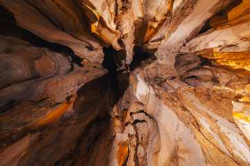 ceiling inside a limestone Am Phu cave in the Marble Mountains in Da Nang in Vietnam