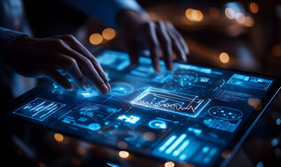 Futuristic Business Collaboration: AI-Driven Strategies, Augmented Reality Insights, Virtual Reality Simulations, and Holographic Financial Data for Smart Office Innovation