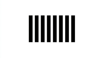 Barcode icon with bold black lines, minimalistic design, isolated on white background