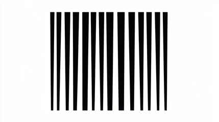 Classic barcode icon in black and white with sharp vertical bars, isolated on white