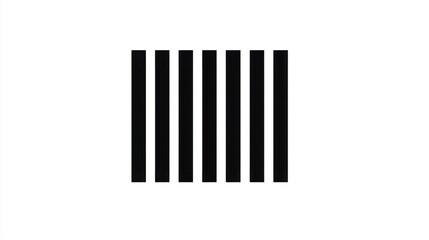 Classic vertical barcode icon, bold black bars on white background