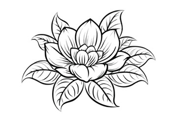 Flower embroidery cut out element   isolated on a white background.