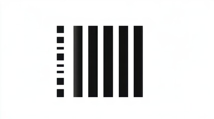 Modern barcode icon with simple black bars, isolated on a white background