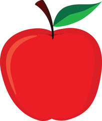 Apple isolated on white background, Vector, colored apple fruit for foods health