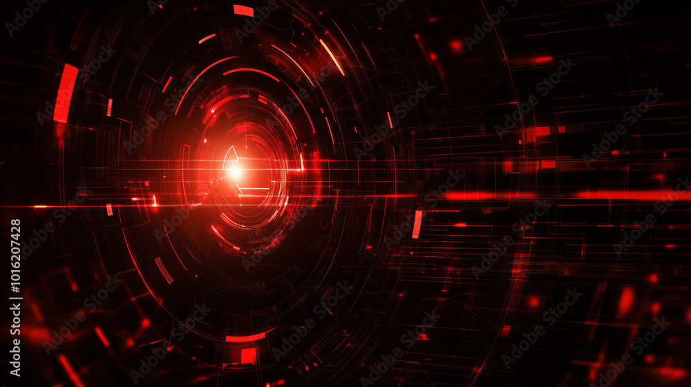 Poster a hud (heads-up display) featuring target aim controls on a futuristic screen interface, presented a