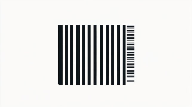 Simple, classic barcode icon with bold black lines, isolated on white background