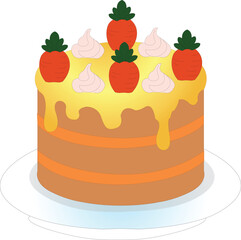 Colorful Birthday cake vector design with white background