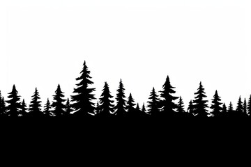 Fototapeta premium Silhouette forest trees nature landscape