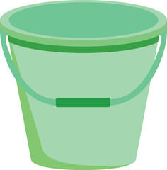 Bucket Isolated on white background in cartoon style. Plastic, iron bucket, Empty bucket